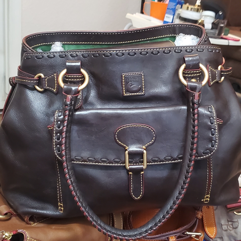 Dooney & Bourke Dark Brown Leather Shoulder Bag